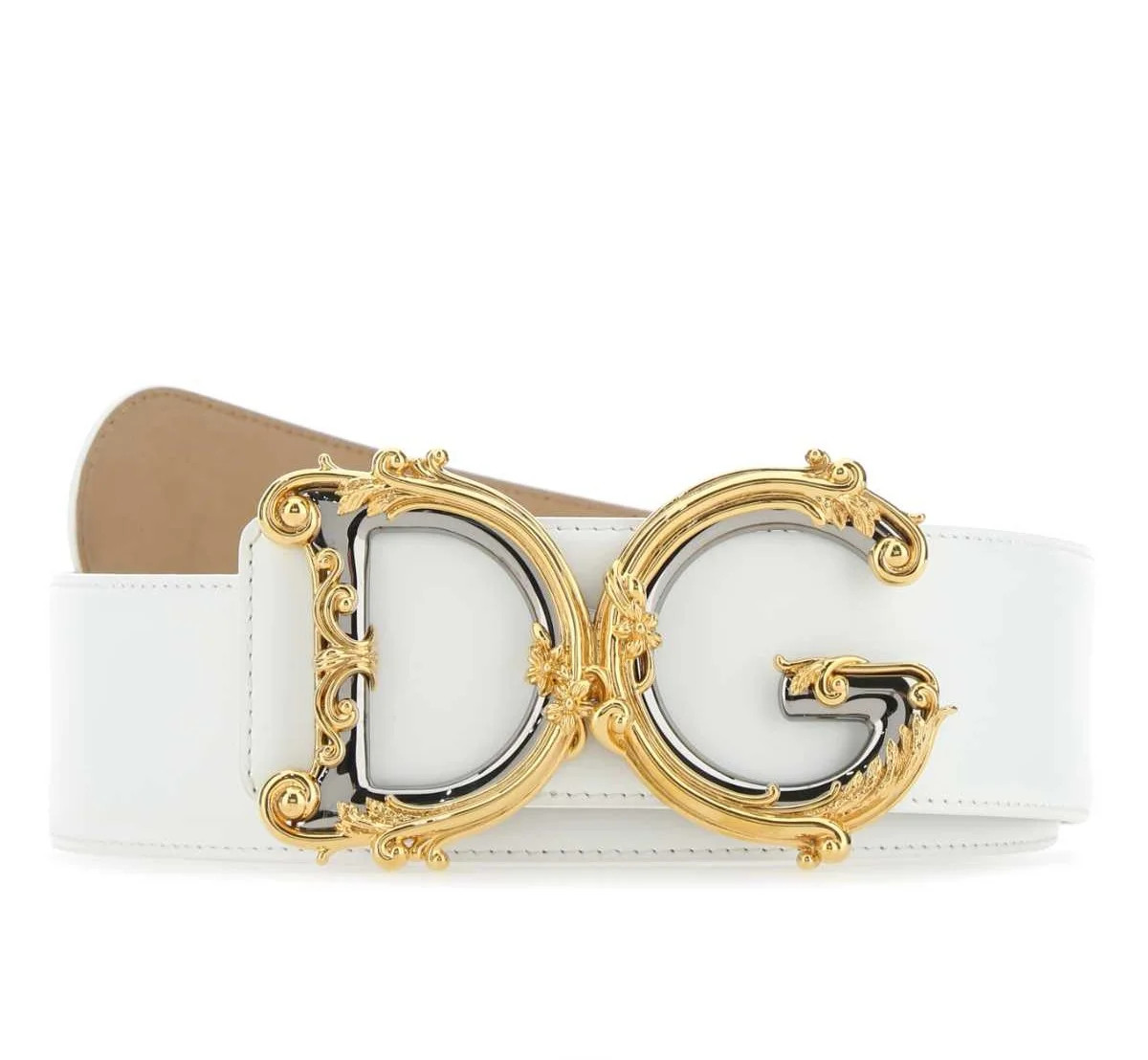 Dolce & Gabbana Baroque DG Logo Belt | Cettire Global