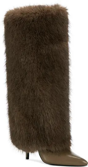 AZALEA WANG Omera Faux Fur Over the Knee Boot (Women) | Nordstrom | Nordstrom