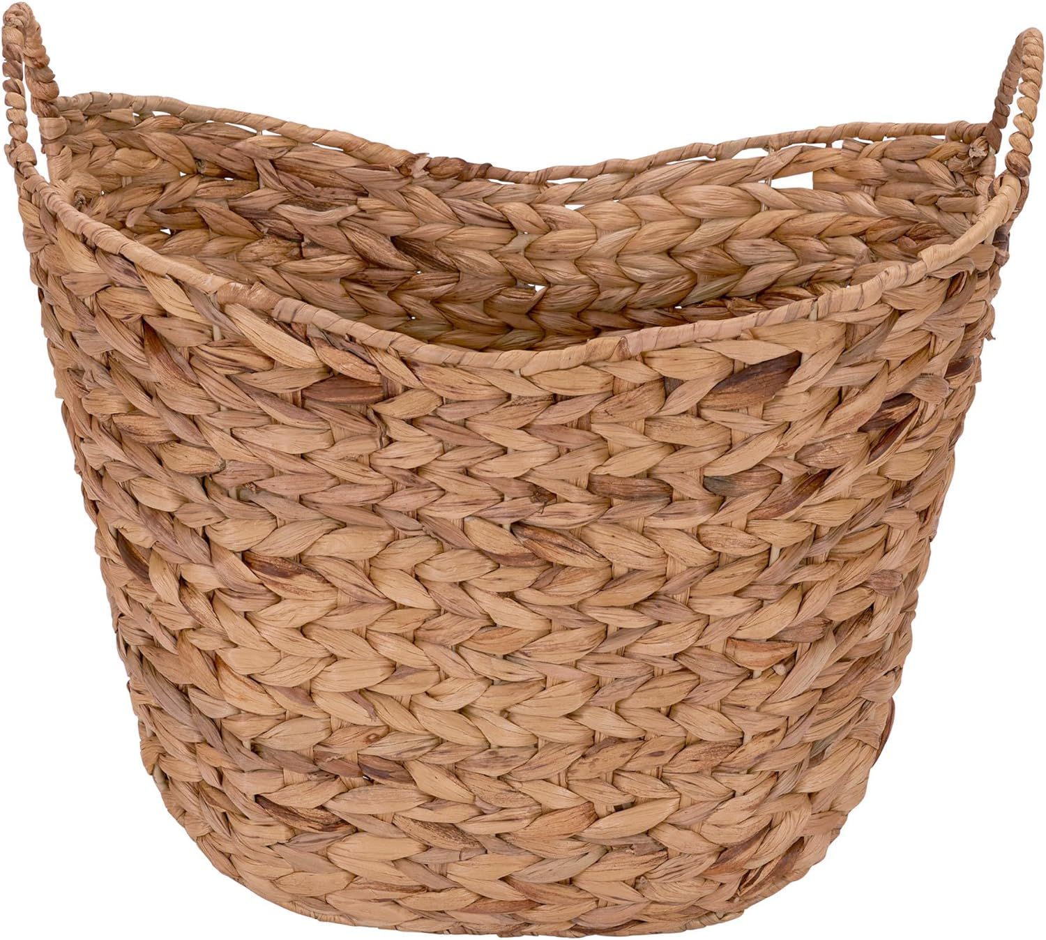 Amazon.com: Household Essentials ML-4002 Tall Water Hyacinth Wicker Basket with Handles | Natural... | Amazon (US)