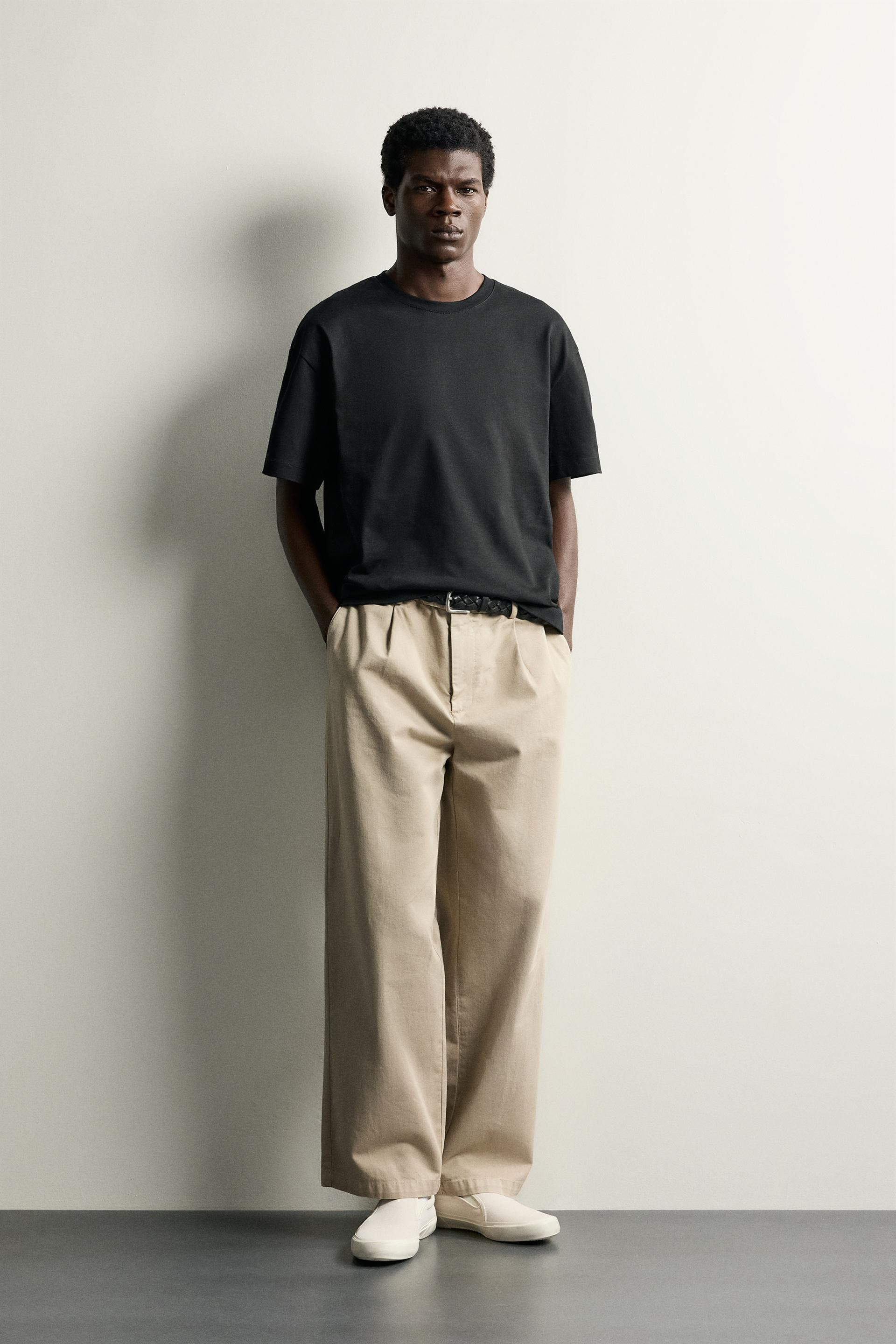 Zara - Relaxed Fit T-Shirt - Men - Black - Men | Zara US