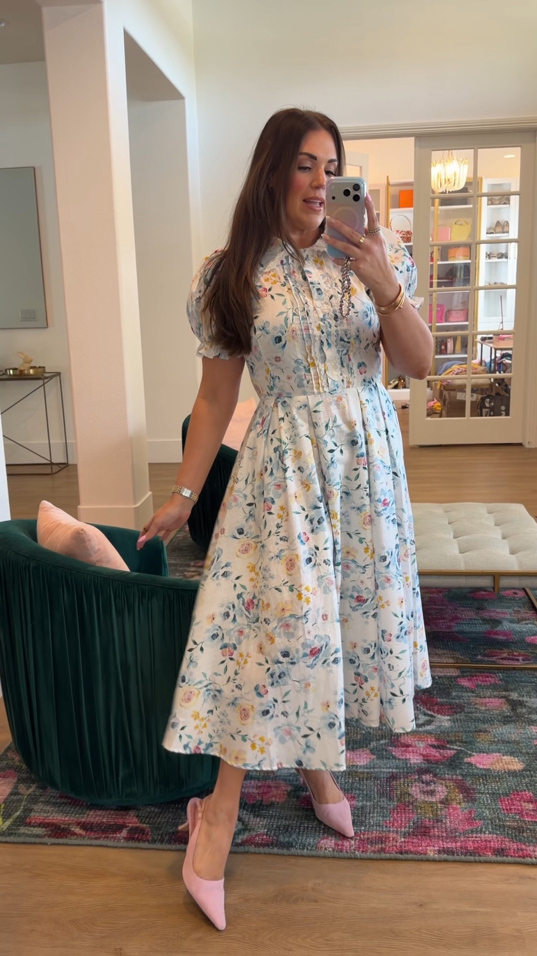 curvy midsize spring floral midi dress for easter! in the size 10 and comes in a mini size too! 

#LTKMidsize #LTKSeasonal