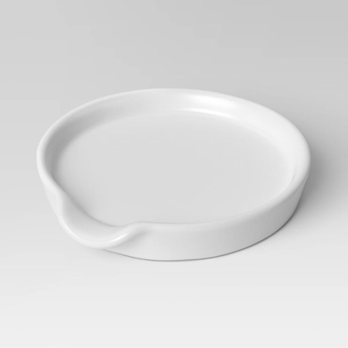 Stoneware Spoon Rest - Threshold™: White Ceramic Spoon Holder, Dishwasher-Safe, 5.25" x 5" | Target