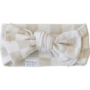 Taupe Checkered Head Wrap | Mebie Baby