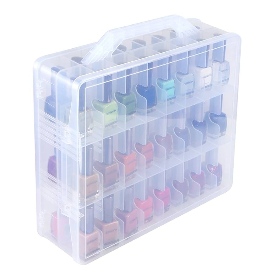 Kissbuty Universal Nail Polish Holder Organizer for 48 Bottles Adjustable Dividers Space Saver | Amazon (US)