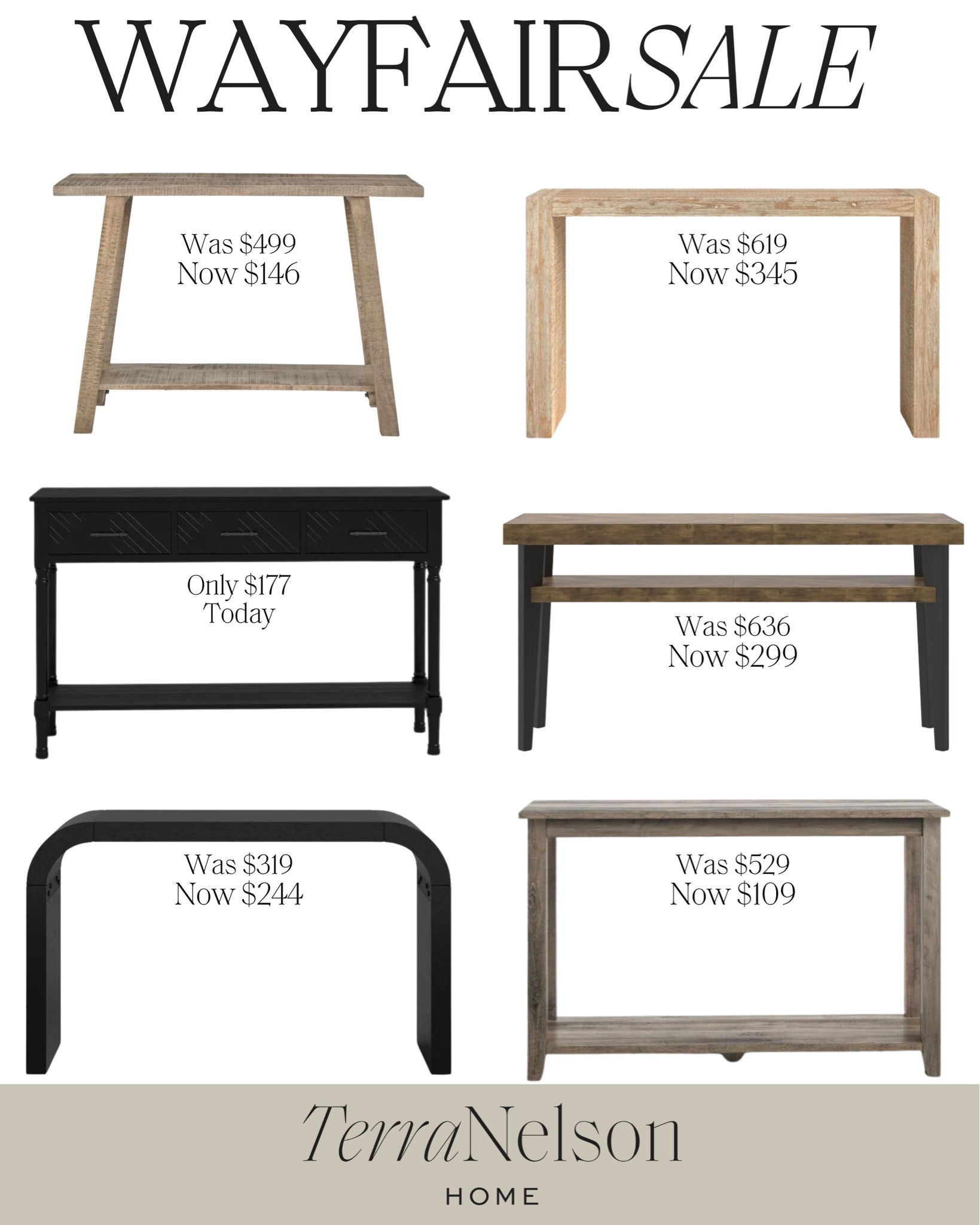 Wayfair Sale / Wayfair Furniture Sale / Console Tables / Wood Accent Tables / Neutral Home Furniture / 

#LTKSaleAlert #LTKSeasonal #LTKHome