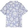 Oliver Button Front Shirt, Blue Striped Floral | Maisonette