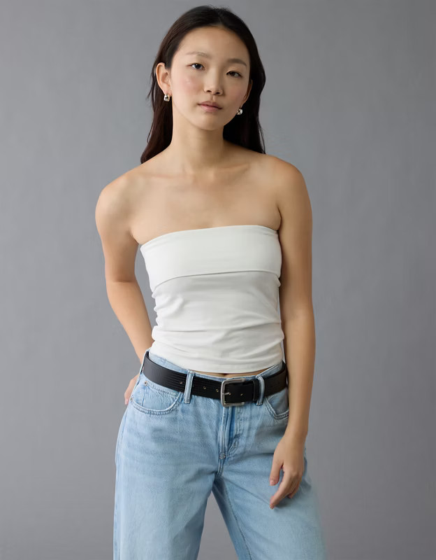 AE It Knit Foldover Tube Top | American Eagle Outfitters (US & CA)