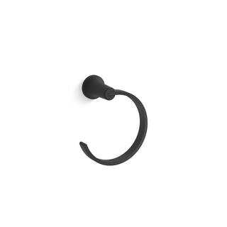 Setra Towel Ring in Matte Black | The Home Depot