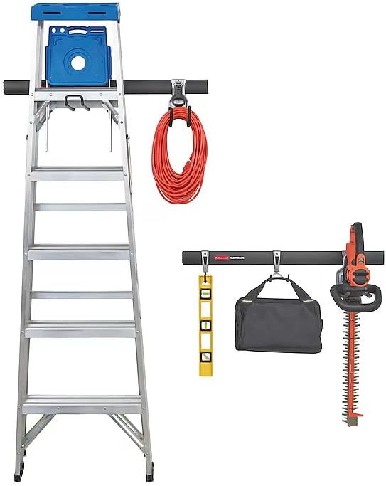 Rubbermaid Fasttrack Garage Storage Utility Hooks 7 Piece Black All in One Rail Hook Kit and Tool... | Amazon (US)