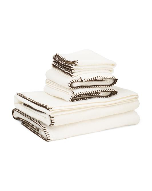 Made In Turkey 6pc Shell Stitch Towel Bundle | TJ Maxx