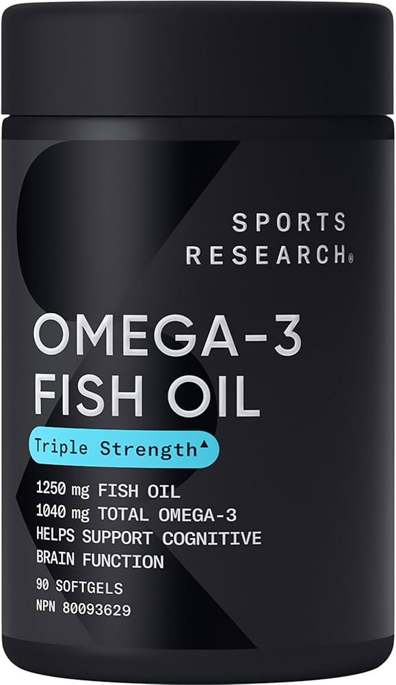 Sports Research Triple Strength Omega 3 Fish Oil - Burpless Fish Oil Supplement w/EPA & DHA Fatty... | Amazon (CA)