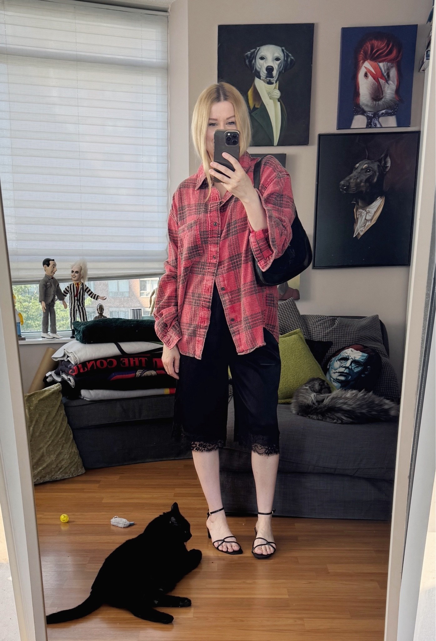 All caught up. Some masculine with feminine, and a vintage bag. These shoes look like they might be uncomfortable but I broke them in very well a few years ago when we were running all over downtown trying to find the venue for the wedding we were attending and we ended up getting lost down in the PATH 😬 iykyk
So they are actually very easy to wear now.

#LTKcanada #LTKsummer #LTKstyletip