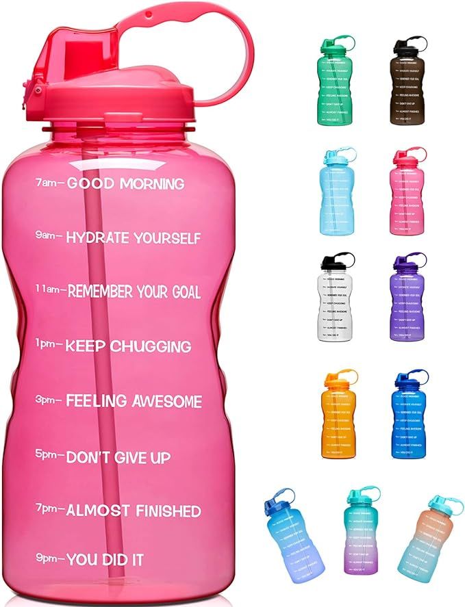 Giotto Large 1 Gallon/128oz (When Full) Motivational Water Bottle with Time Marker & Straw, Leakp... | Amazon (US)