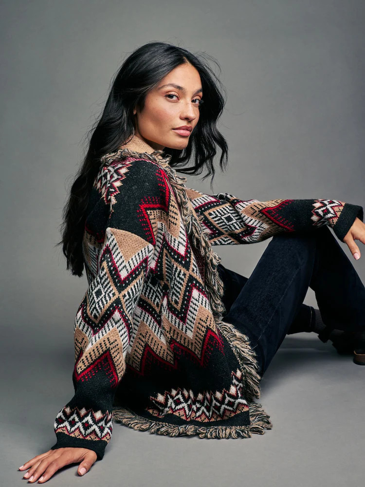 Buy Multi Patterned Soft Touch Fringe Knitted Wrap Cardigan from Next Ireland | Next EU