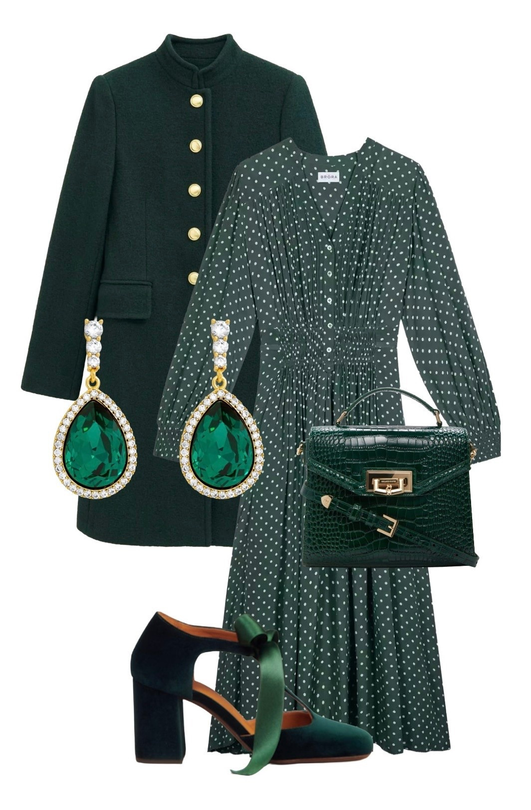 Go for Green this Cyber Monday! 

Pure Wool Green ‘Wilma’ Coat - Hobbs London

Polka Dot Dress - Brora 

Green Leather Croc ‘Cheltenham Bag’ - Holland and Cooper 

Emerald Green Pear Drop Earrings - Jon Richard

Eulalie Green Velvet Ribbon Ankle Tie Shoes - Sezane


#LTKeurope #LTKfestive #LTKCyberWeek