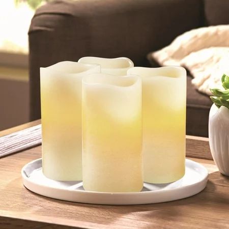 Better Homes and Gardens Flameless LED Pillar Candles 4-Pack, Vanilla Scented | Walmart (US)