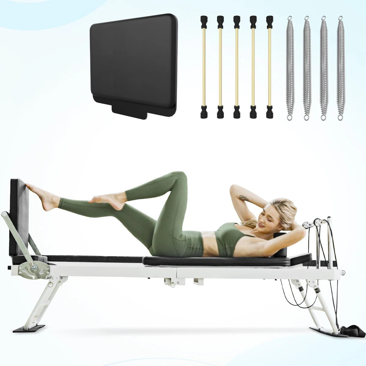 Foldable Pilates Reformer With Jump Board & Dual Resistance – 400LB Capacity Home Pilates Machi... | Wayfair North America
