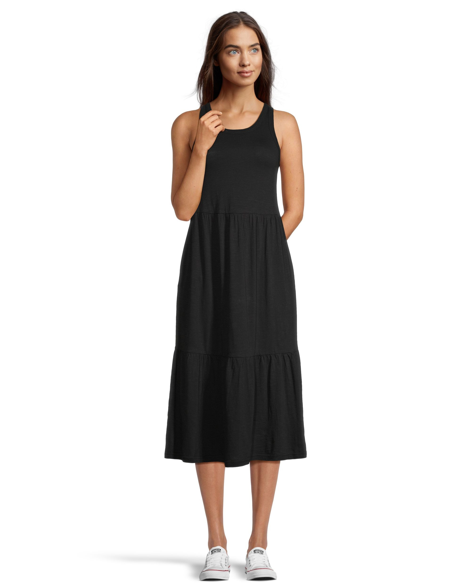 FarWest Women's Jersey Sleeveless Long Tiered Dress #3DJGFWSU4-833 | Mark's - Lequipeur