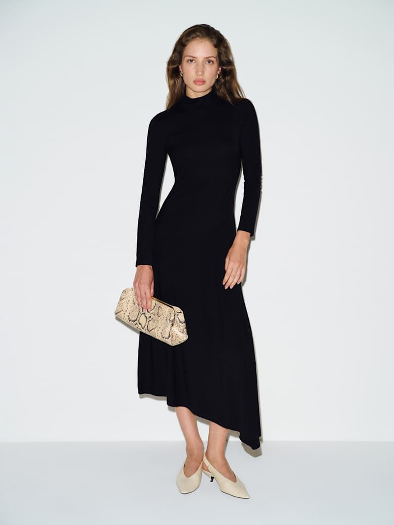 Reformation Laurence Knit Dress Black Large | Reformation (Global)