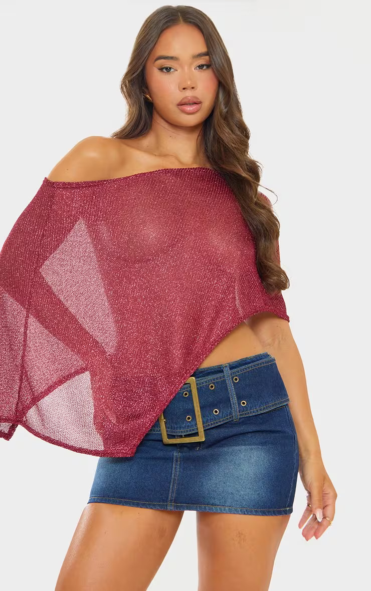 Low Rise Large Belt Detail Mini Skirt In Dark Blue Wash Denim | EGO Shoes (US & Canada)