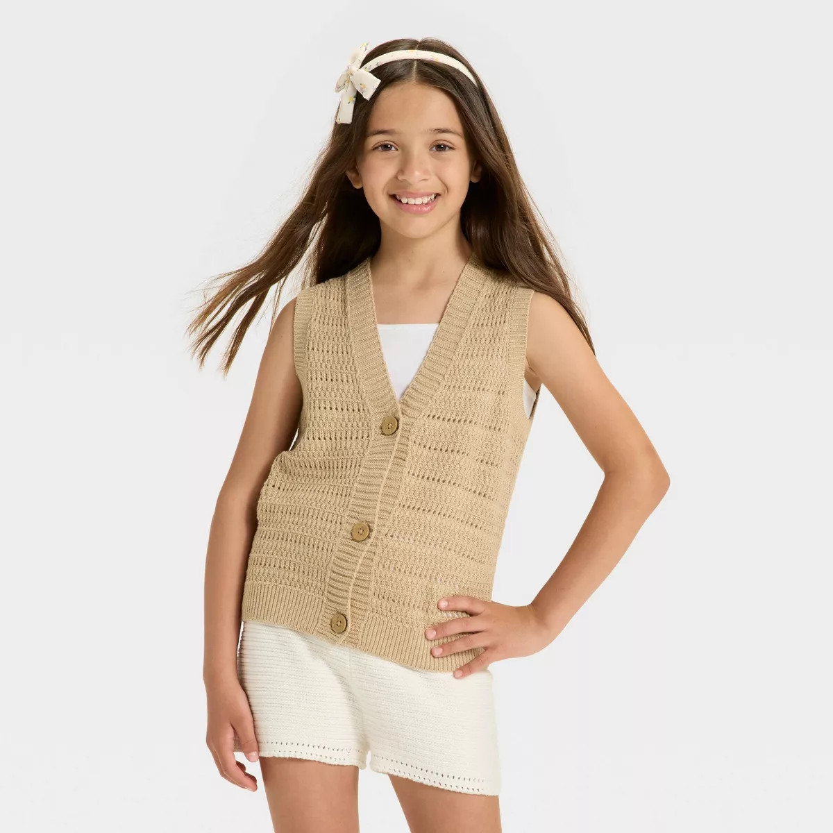 Girls' Button-Front Sweater Vest - Cat & Jack™ | Target