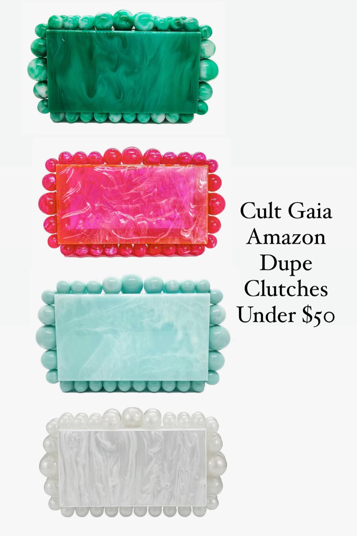 Cult Gaia dupe, amazon dupes, amazon finds, dupe, found it on amazon, amazon under 50, spring, spring purses, spring clutch, gifts for her, wedding guest, wedding guest outfits, spring finds

#LTKSpringSale #LTKfindsunder50 #LTKsalealert
