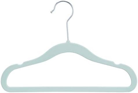 Amazon Basics Kids Velvet, Non-Slip Clothes Hangers, Mint Green - Pack of 50 | Amazon (US)