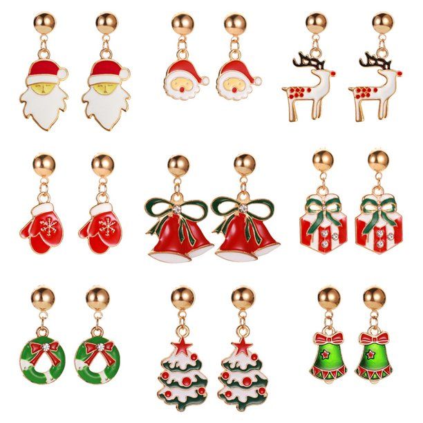 xiangDd Christmas Alloy Earrings Holiday Jewelry Gifts for Womens,Girls - Walmart.com | Walmart (US)