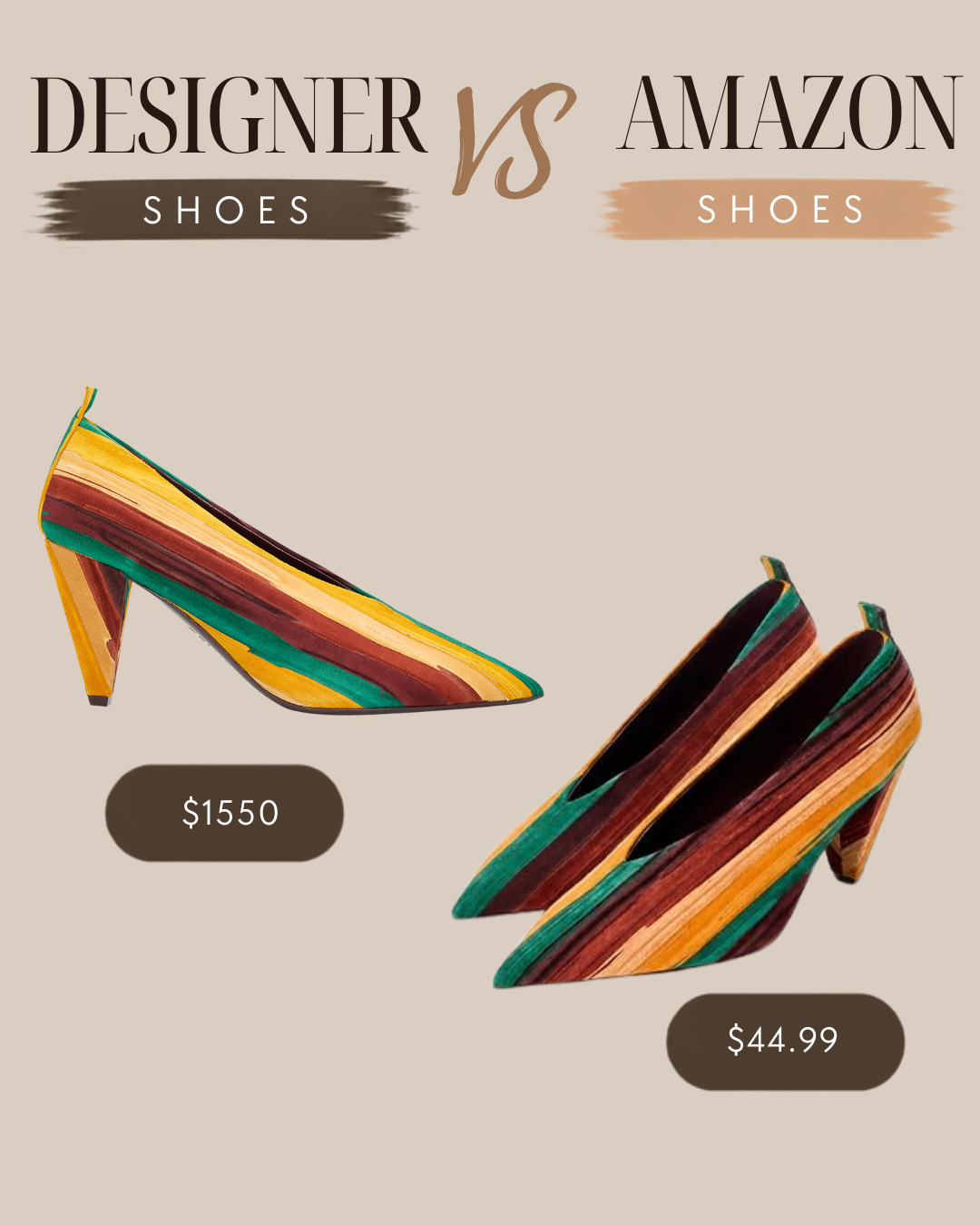 ✨ DESIGNER VIBES. AMAZON PRICES. 👠🤎

Okay… these shoes are giving serious designer energy! 👀✨

From colorful statement heels to elegant neutral styles and sleek black pairs, these Amazon finds have that polished, expensive-looking feel without the designer price tag. 🤎

👠 Chic & sophisticated
✨ Statement-making styles
🤎 Easy to dress up
💸 Luxury look. Smarter price.

Now tell me… which pair would you splurge on, and which one would you save on? 👀👇

🛍️ Shop the comparisons 🤎 

 #affiliatelink #ad #AmazonFinds #DesignerInspired #AmazonFashion #AffordableStyle #LuxuryForLess #LTKootd #LTKBeauty