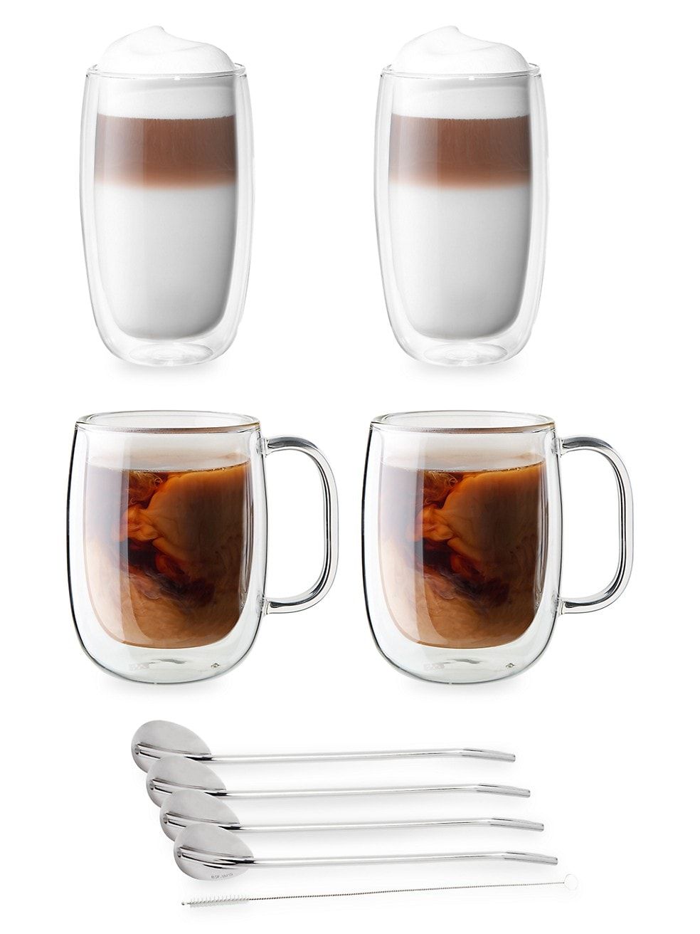 ZWILLING J.A. Henckels Sorrento Double Wall Coffee &amp; Beverage 9-Piece Glassware Set | Saks Fifth Avenue
