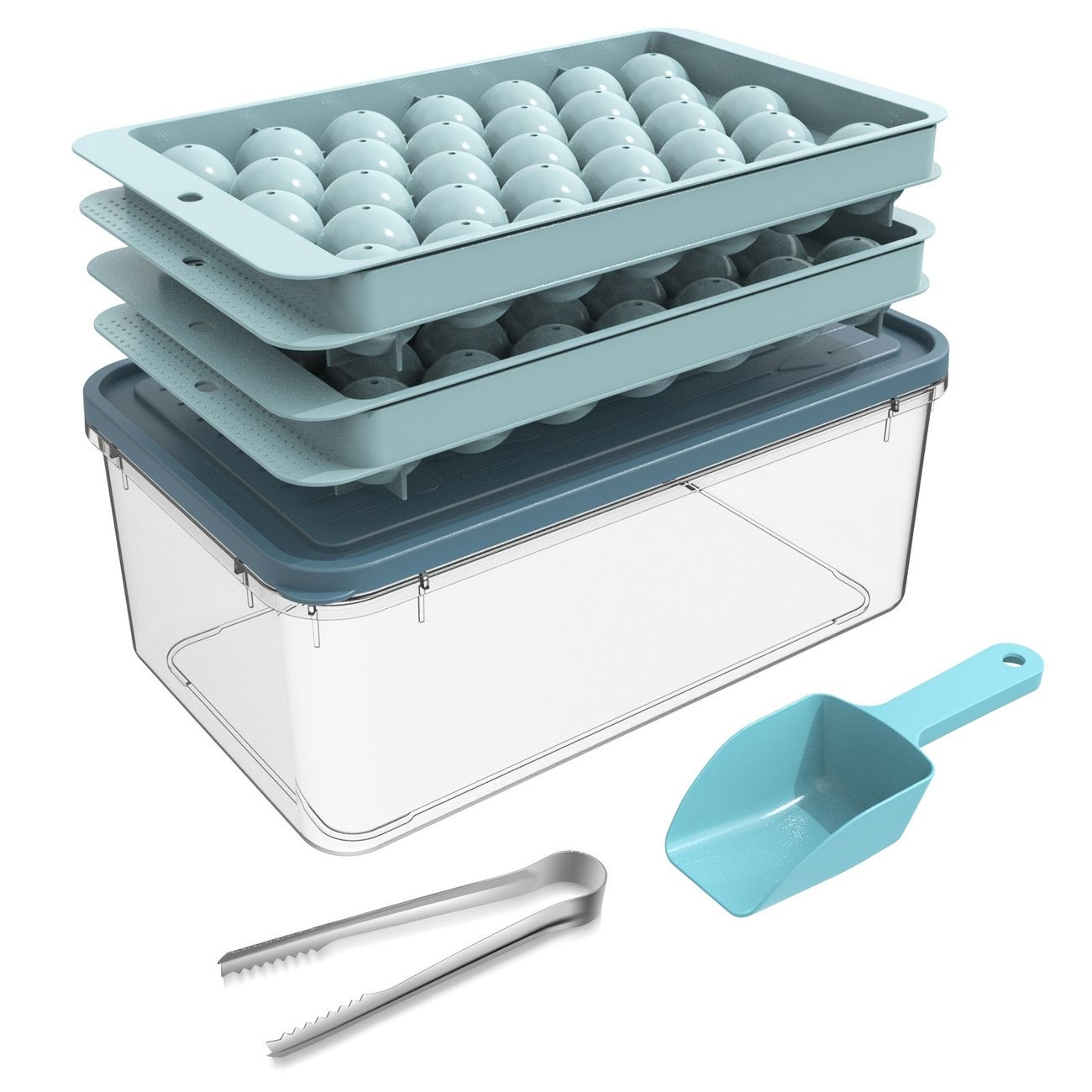 Ice Cube Tray, Round Ice Trays For Freezer With Lid And Bin, Circle Ice Mold Making 167.64 X 2.54... | Temu Affiliate Program