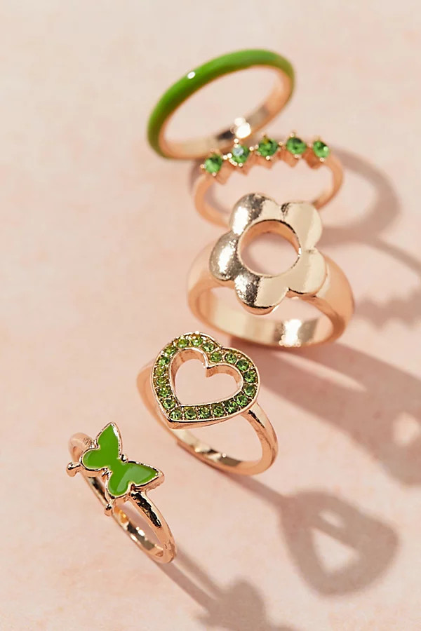 Bridget Rhinestone Ring Set | Urban Outfitters (US and RoW)