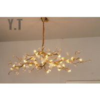 Branchs Brass Chandelier Lighting|Kitchen Island Light|Luxury Bar Restaurant Chandelier|Villa Living Room Chandelier|Handmade Art Glass | Etsy (US)