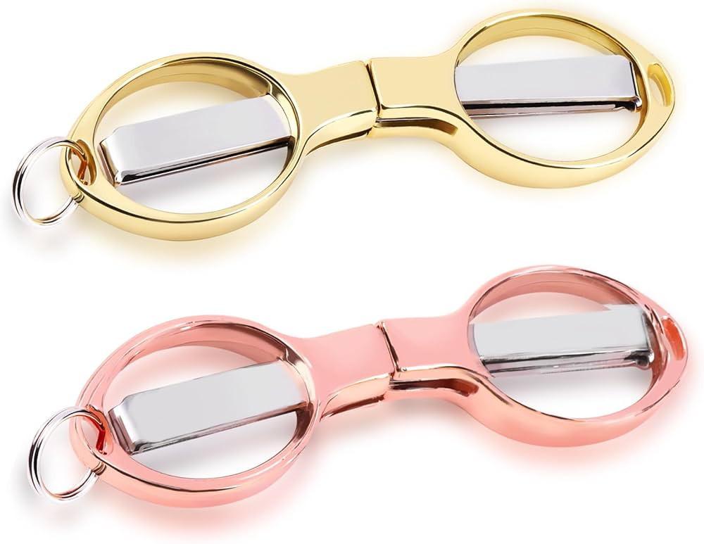 2PCS Folding Scissors, Portable Travel Scissors, Gift for Men Glasses Shaped Mini Shear Telescopi... | Amazon (US)