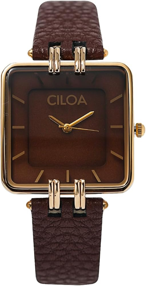 Women's Leather Strap Watch Dainty Elegant Gold Watches for Women Classic Casual Fashion Square L... | Amazon (US)