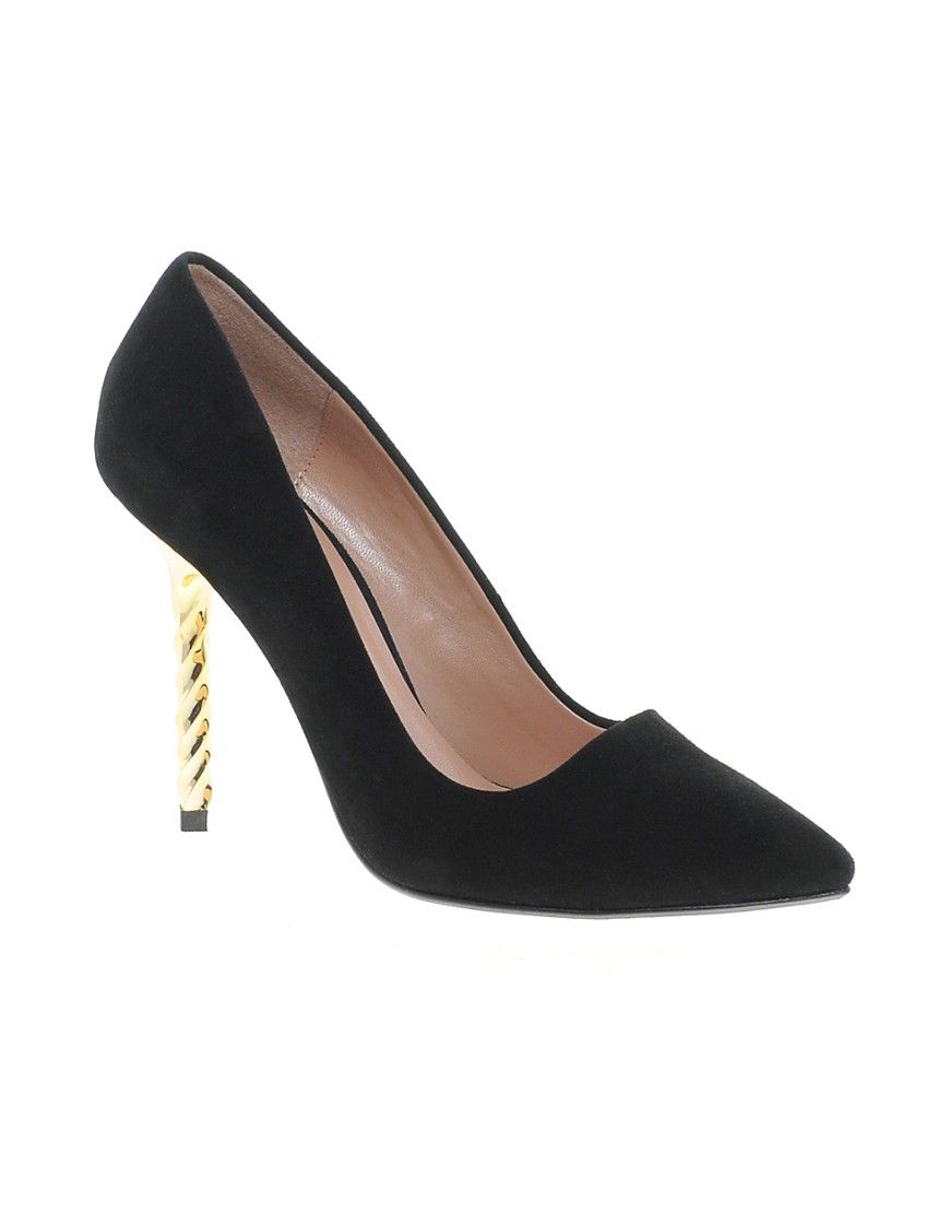 Dune Blazing Black Suede Pointed Court Shoes | Asos AU