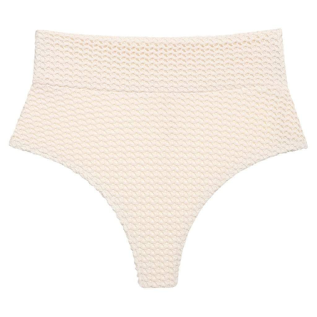 Bone Crochet Added Coverage High Rise Bikini Bottom | Montce