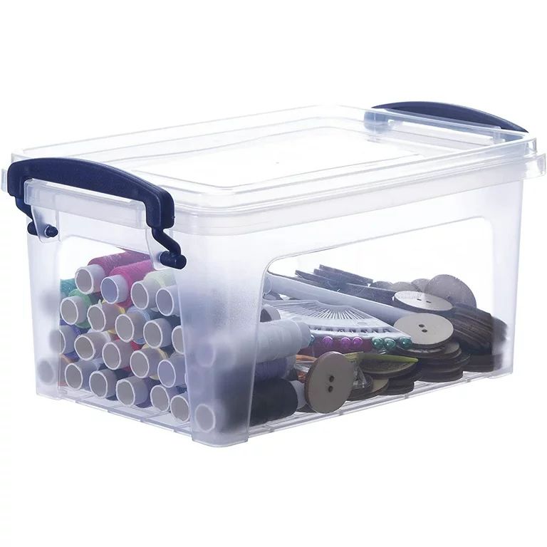 Superio Clear Storage Bins with Lid, 1.75 Qt. Stackable Plastic Deep Storage Latch Box with Snap ... | Walmart (US)
