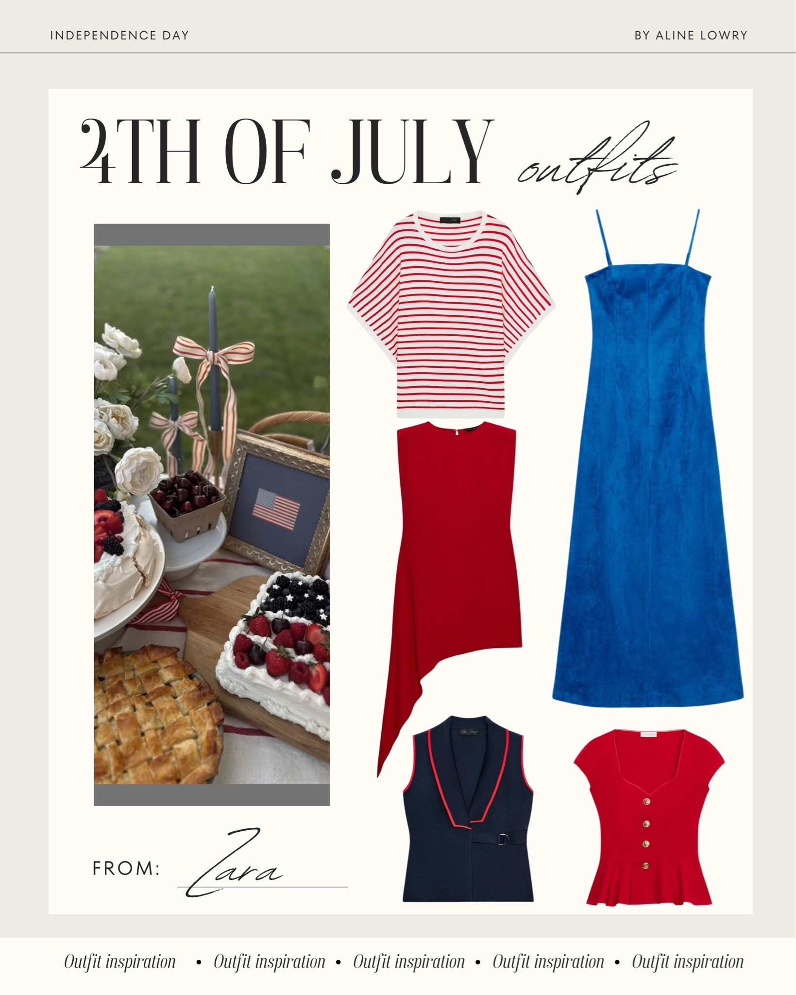 4th of July outfit ideas from Zara 
Blue red and white, stripes, dresses and tops. Also great if you’re supporting the USA in the World Cup 🇺🇸

#LTKootd #LTKU #LTKSeasonal