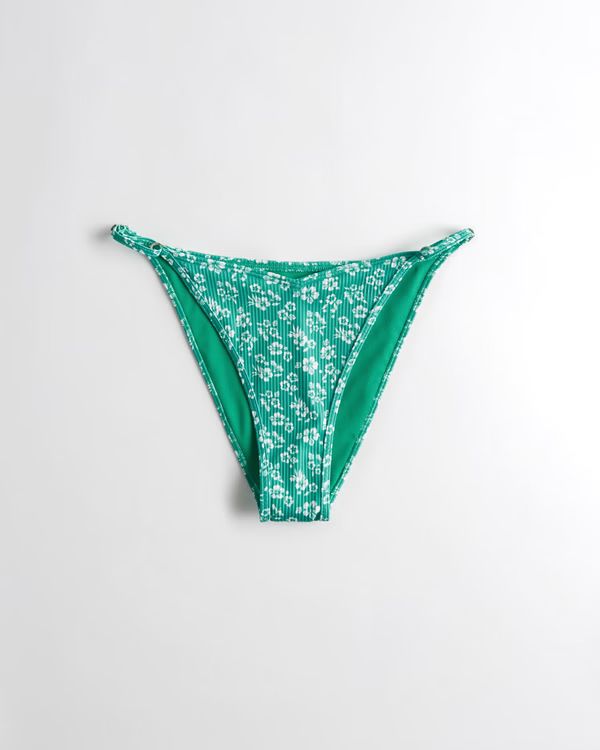 Women's Ribbed High-Leg Cheeky Bikini Bottom | Women's Swimwear | HollisterCo.com | Hollister (US)