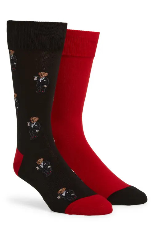 Polo Ralph Lauren 2-Pack Martini Bear Socks in Black at Nordstrom | Nordstrom