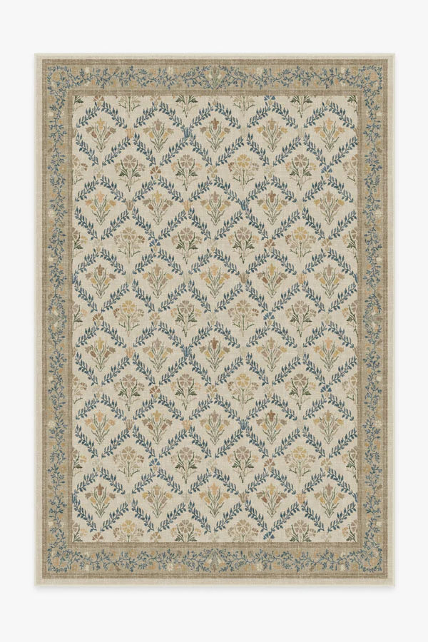 Morris & Co. Bellflowers Ivory & Gold Rug | Ruggable