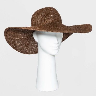 Women's Wide Brim Open Weave Straw Floppy Hat - A New Day™ | Target