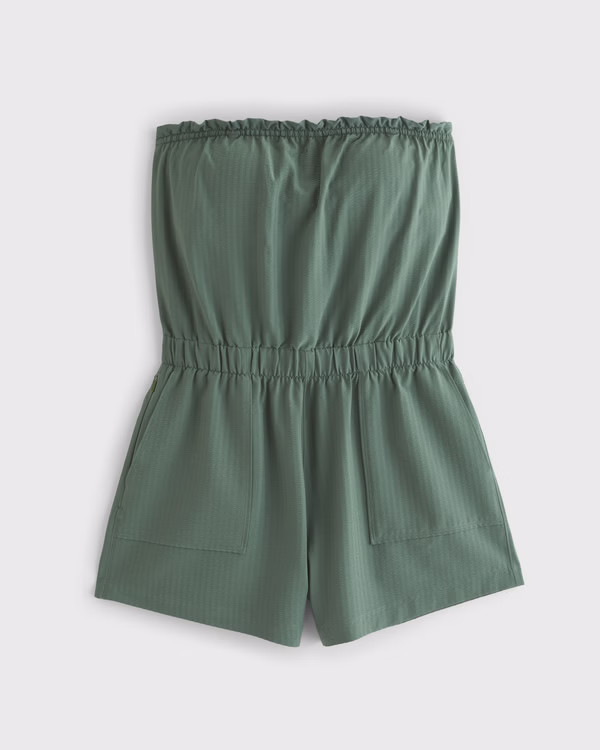 Women's YPB On The Go Seersucker Bandeau Romper | Women's New Arrivals | Abercrombie.com | Abercrombie & Fitch (US)