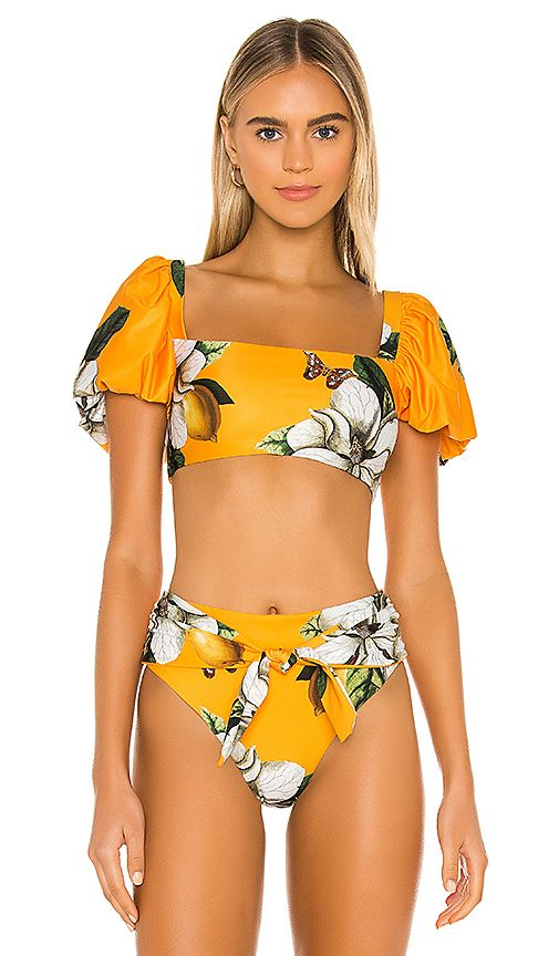 Agua Bendita X REVOLVE Calista Bikini Top in Mustard. - size XS (also in S) | Revolve Clothing (Global)