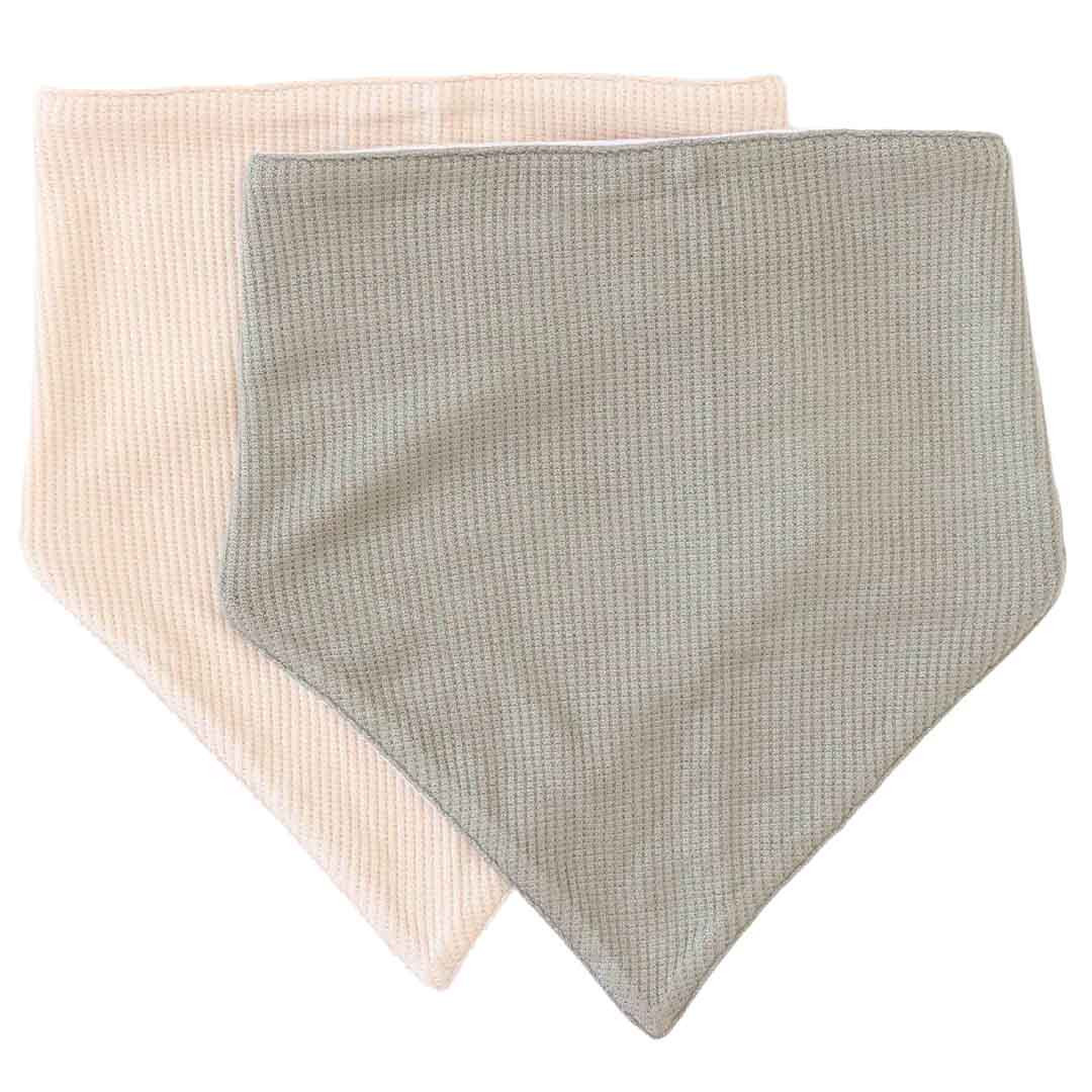 Eucalyptus Waffle Bamboo 2pc Bandana Bibs | Caden Lane