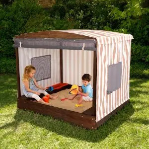 Cabana Sandbox with Beige & White Stripes | KidKraft