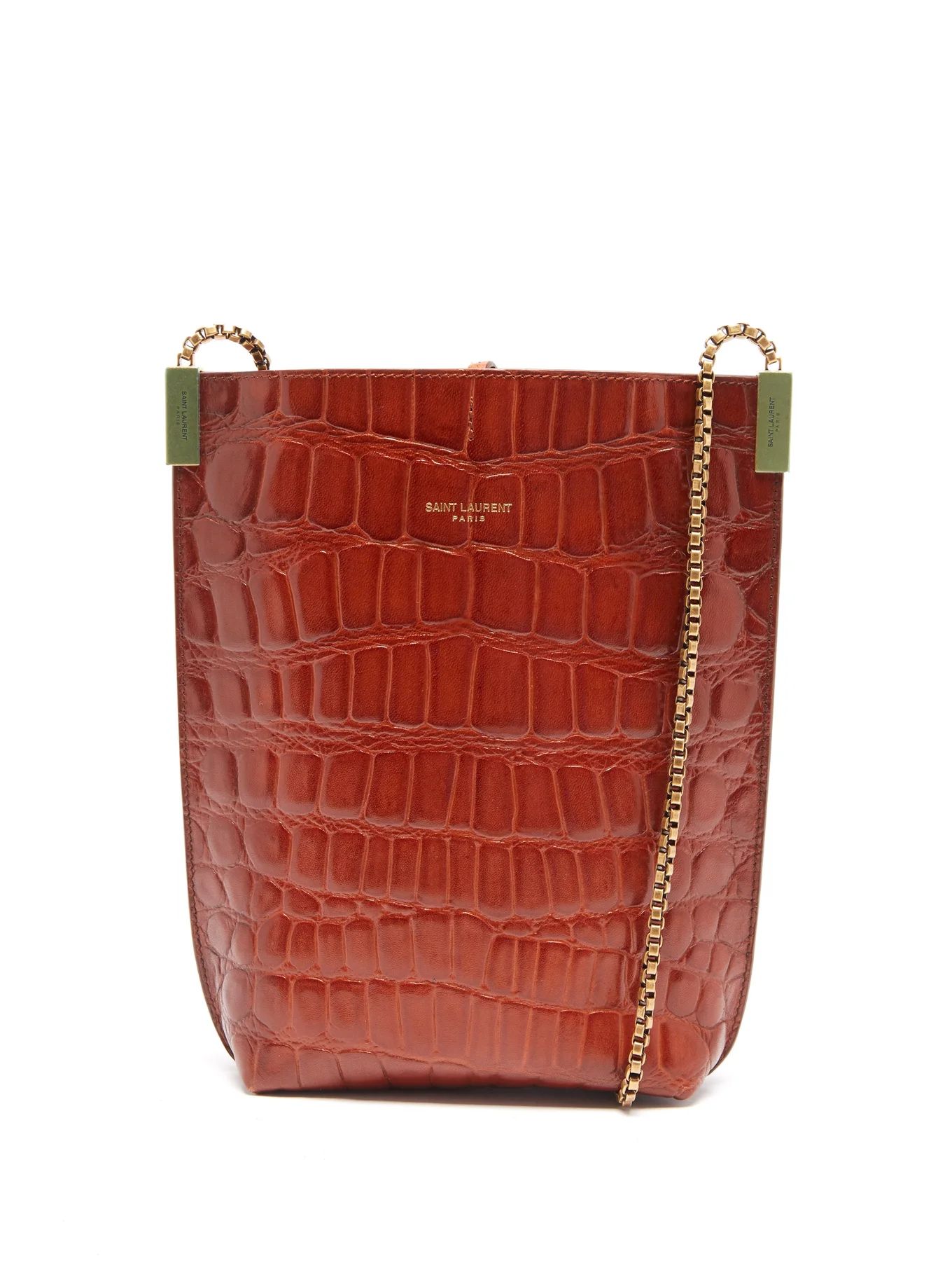 Suzanne crocodile-effect leather shoulder bag | Matches (US)