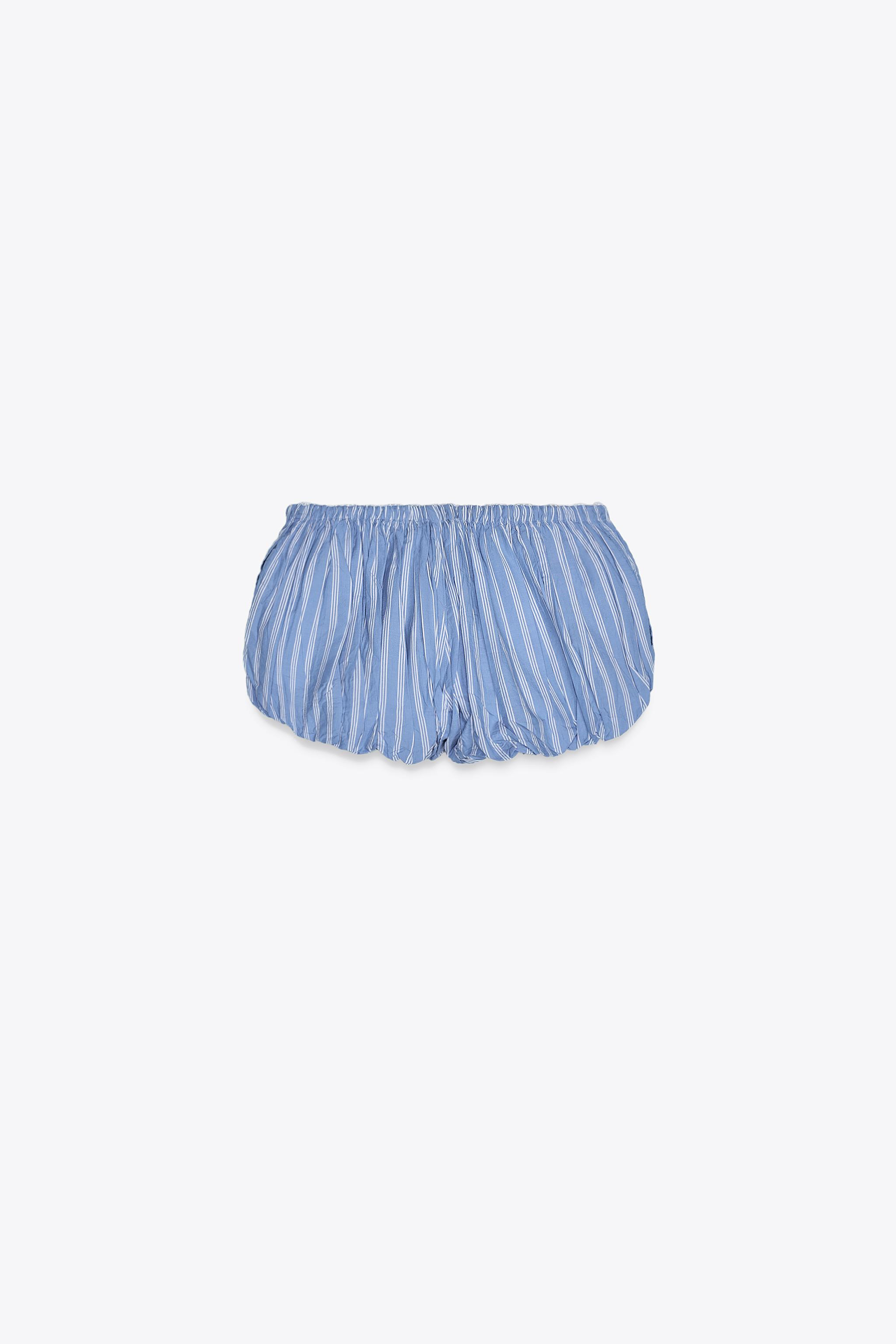 STRIPED MINI VOLUME SHORTS | Zara US