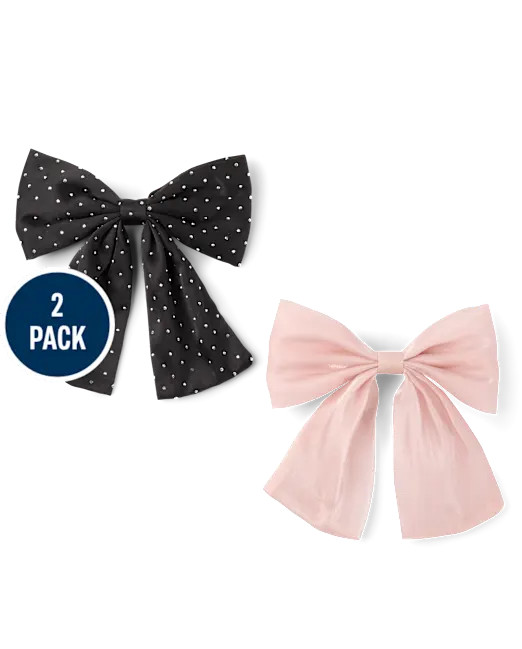Girls Shimmer Rhinestone Bow Hair Clip 2-Pack - multi | The Children's Place